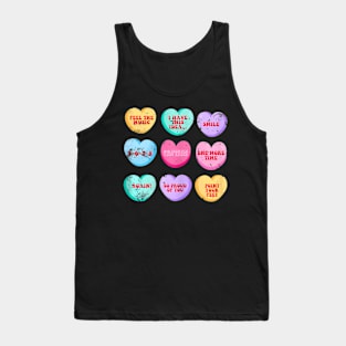 Conversation Hearts Funny Dance Teacher Happy Valentines Day Tank Top